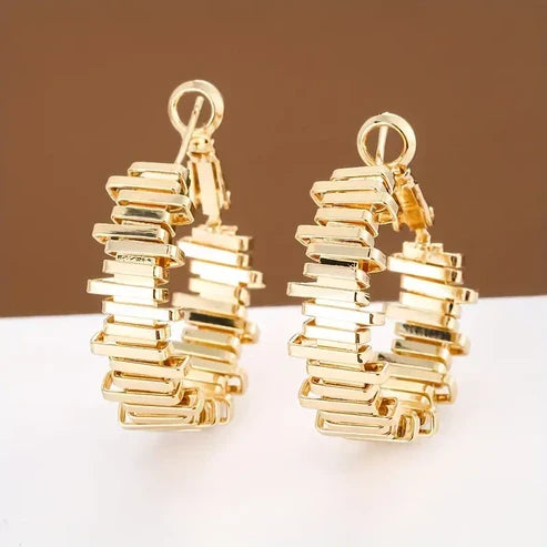 Gold Irregular Hoop Earrings