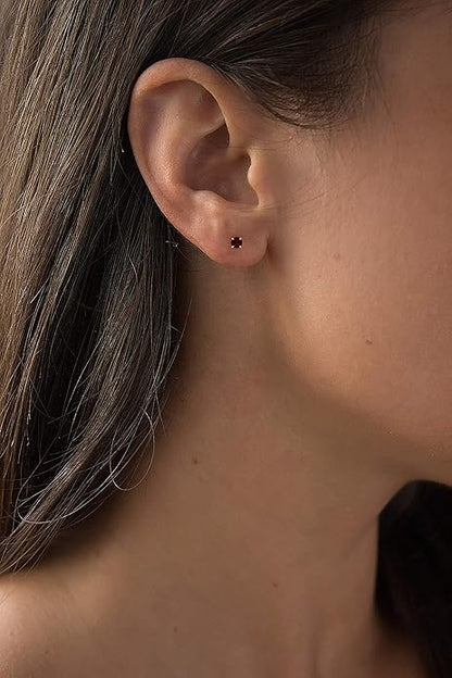 Ruby Round Stud Earrings