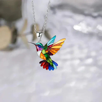 Beautiful Hummingbird Necklace with Bonus Earrings