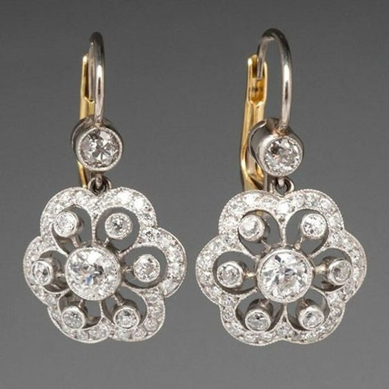 Vintage crystal mandala earrings
