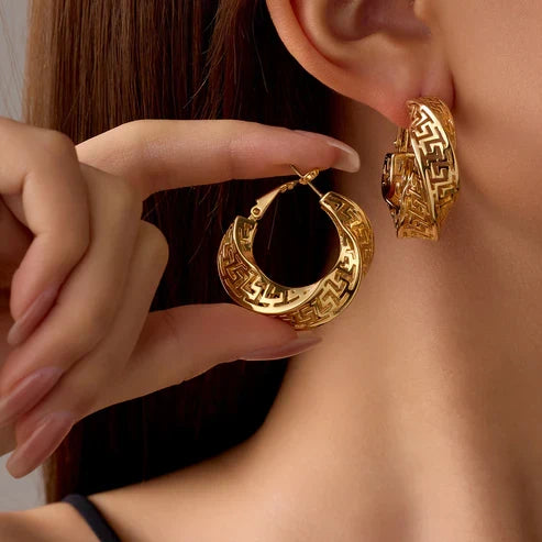 Irregular Hoop Gold Earrings